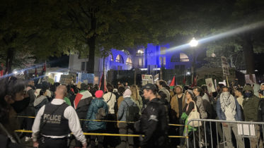 Anti-Israel Protesters Demonstrate Outside Israeli Embassy in D.C.
